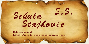 Sekula Stajković vizit kartica